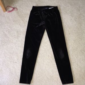 Kids black velvet leggings